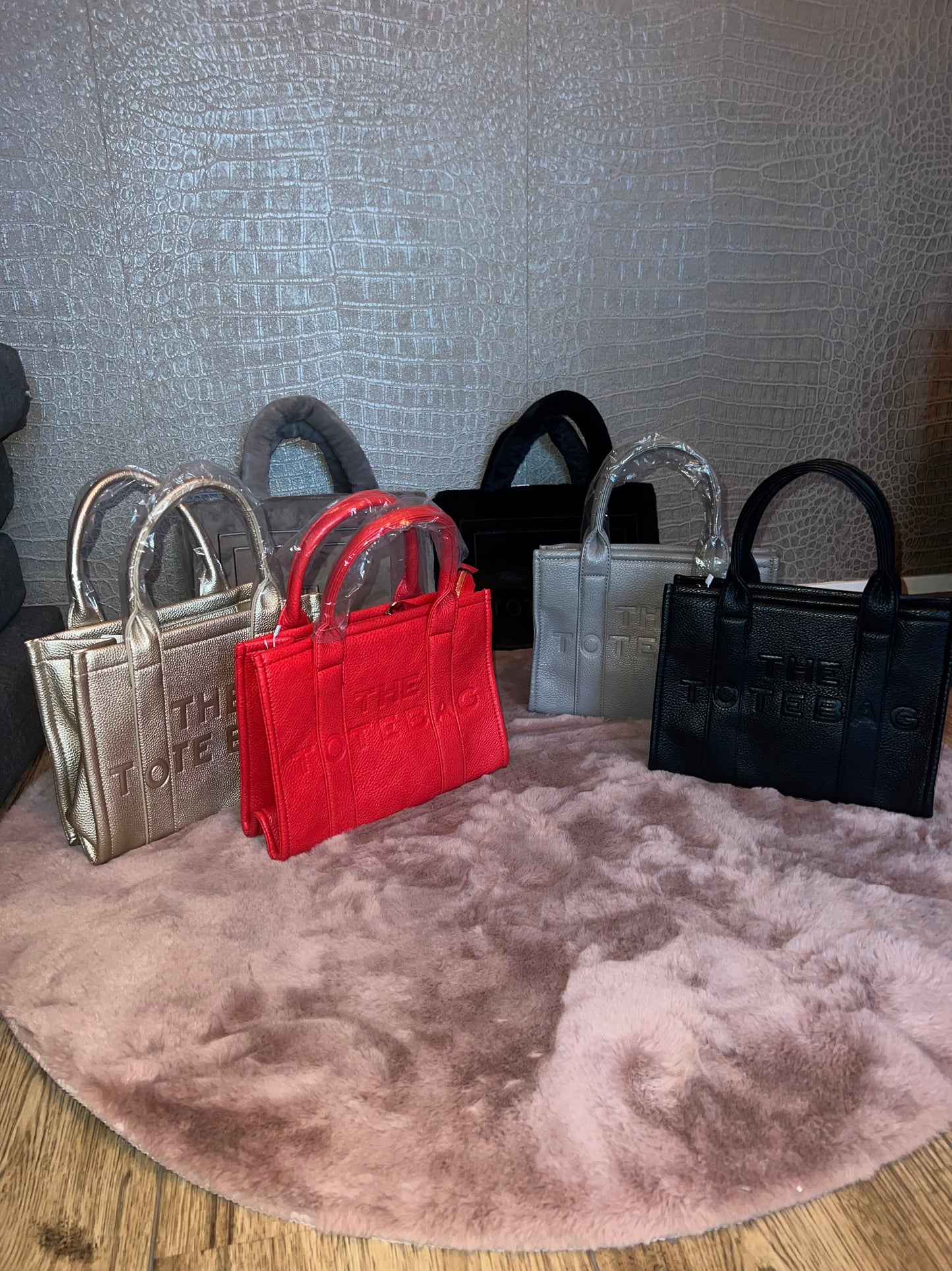 Tote tas zwart fluffy